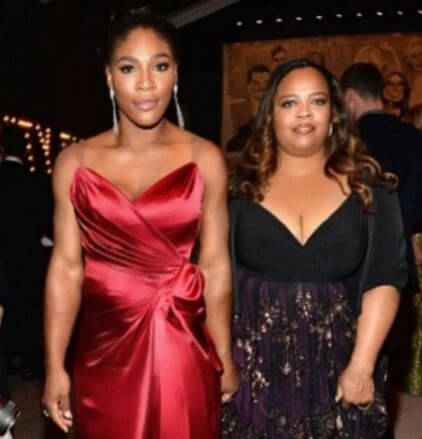 Felix Fayron wife Isha Price with her sister Serena Williams attending an event.